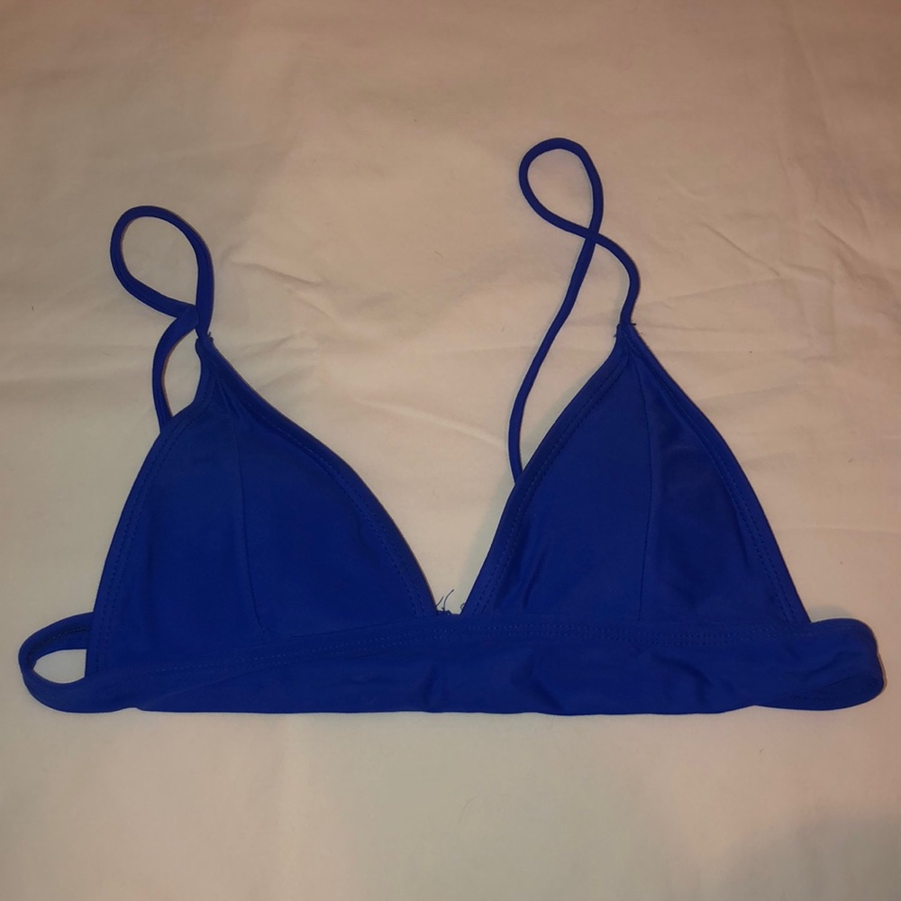 Royal Blue Triangle Bathing Suit Bikini Top